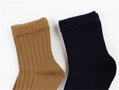 Wheat navy mix strømper Vilde uld (2-pak)